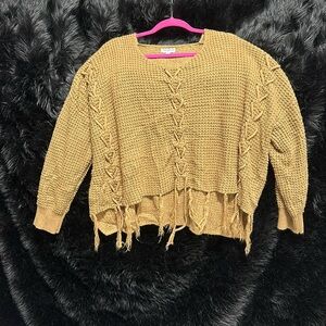 Earthbound Trading Co. Fringe Crewneck‎ Sweaters / Size L / W-56